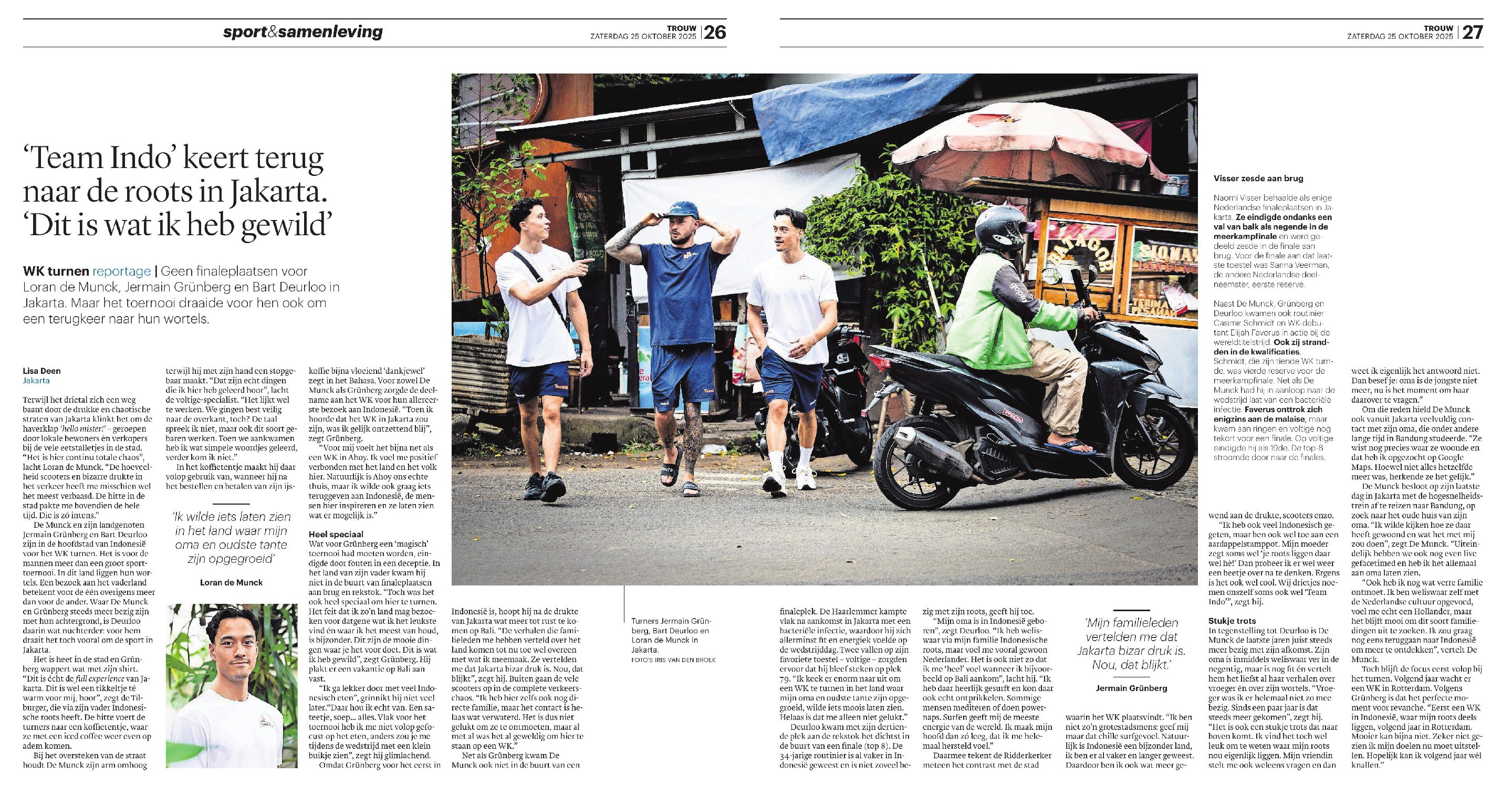 ‘Team Indo’ keert terug naar de roots bij het WK turnen in Jakarta. ‘Ik wilde iets teruggeven aan Indonesië’